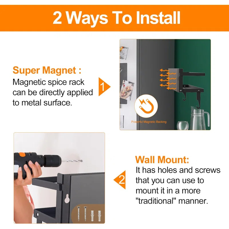 Magnetic Spice Rack for Refrigerator