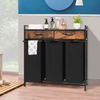 Antique-Style 3-Bag Laundry Hamper