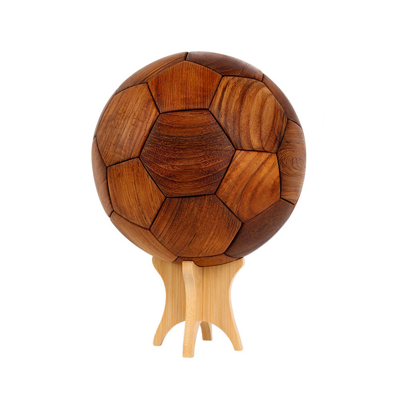 Carved Wooden Football Ornament