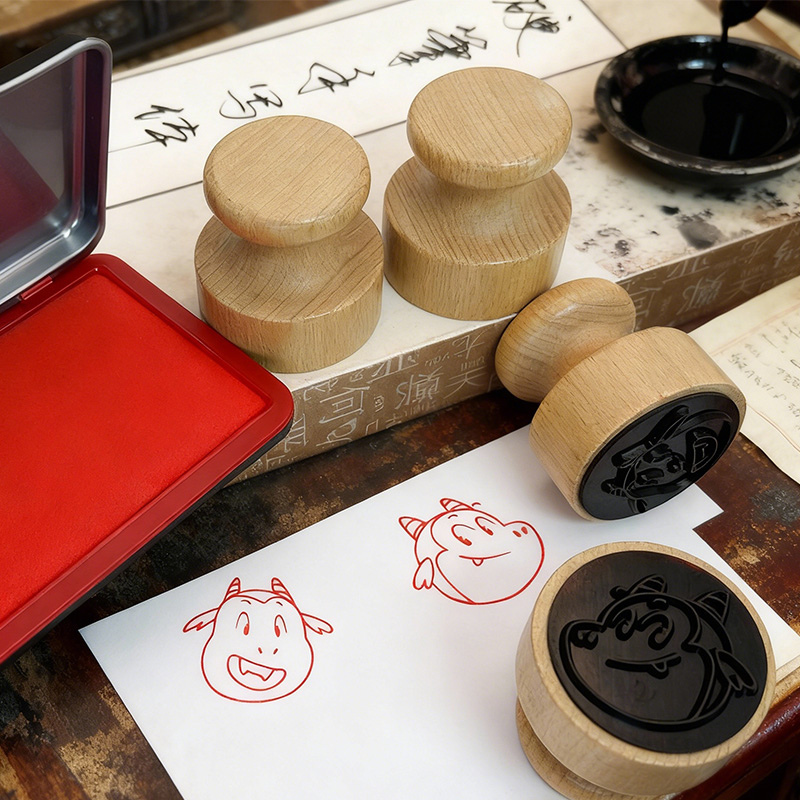 Solid Wood Handle Stamp