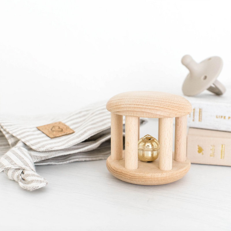 Wooden hand-operated bell