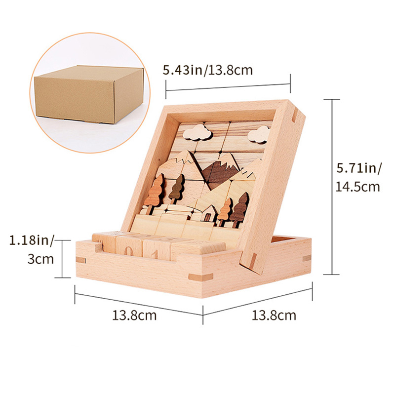 Wooden Desktop Calendar Stand