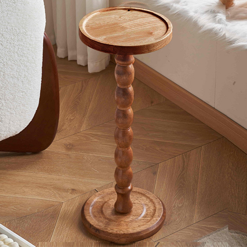 Solid wood side table and small round table