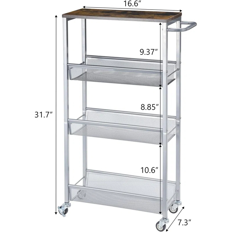 Silver and Brown Utility Cart