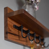 Walnut Wood Rectangle Key Rack