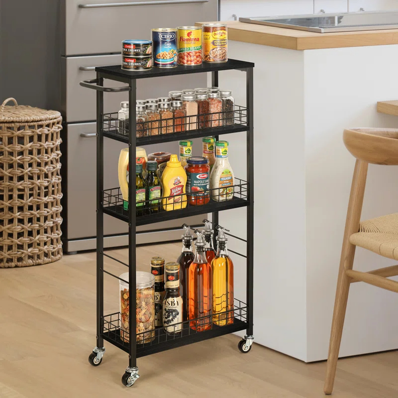 4-tier slim storage cart