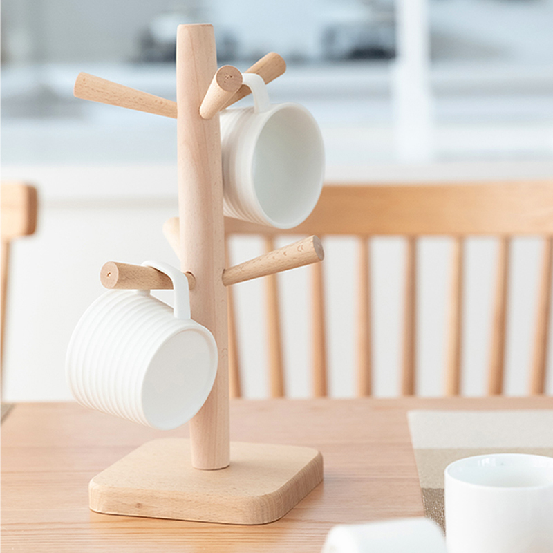 Solid Wood Tea Cup Holder