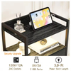 Wood Power Outlet Charging Station LED Strip Sliding Drawer