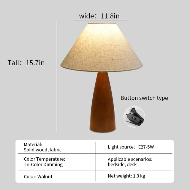Solid Wood Desk Lamp