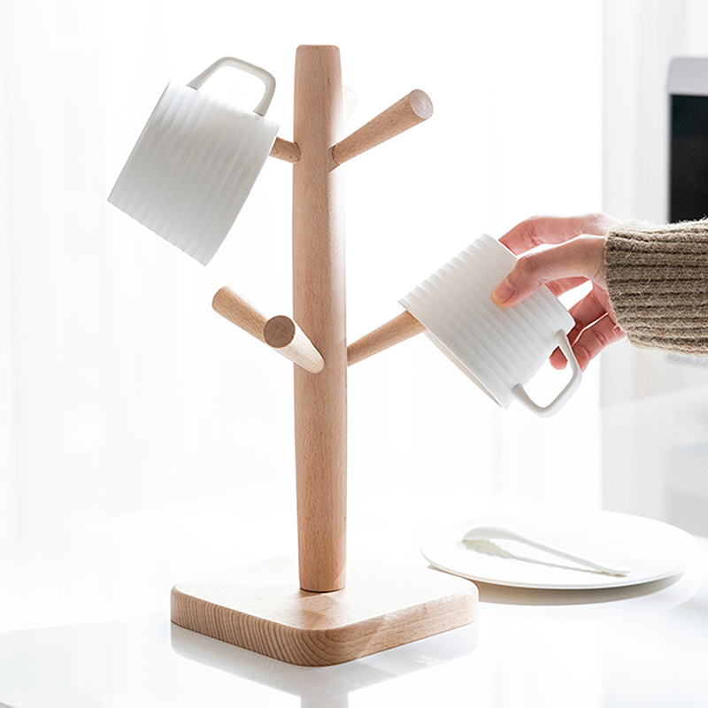 Solid Wood Tea Cup Holder