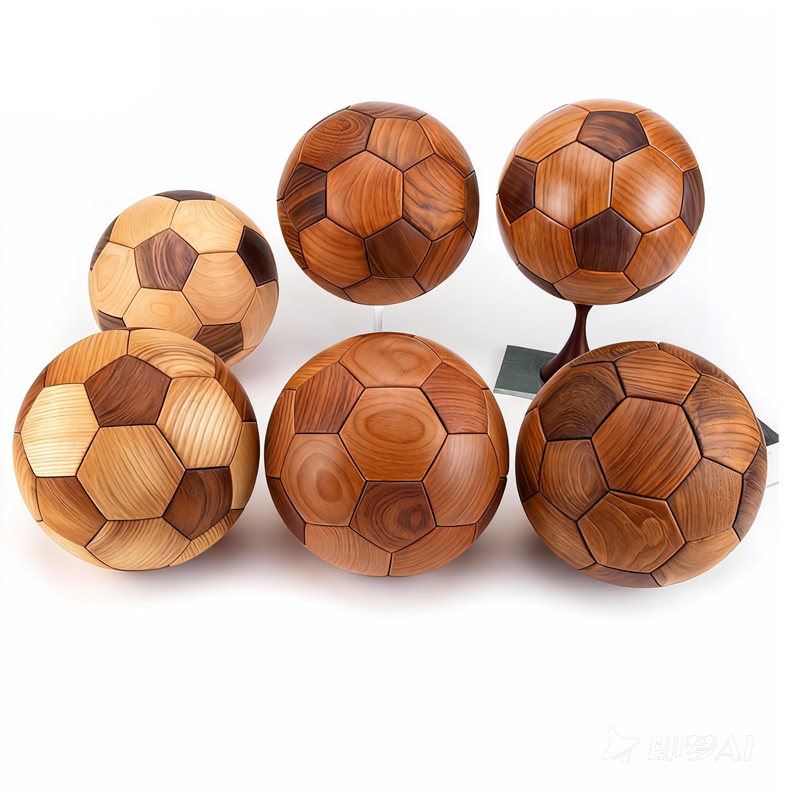 Carved Wooden Football Ornament