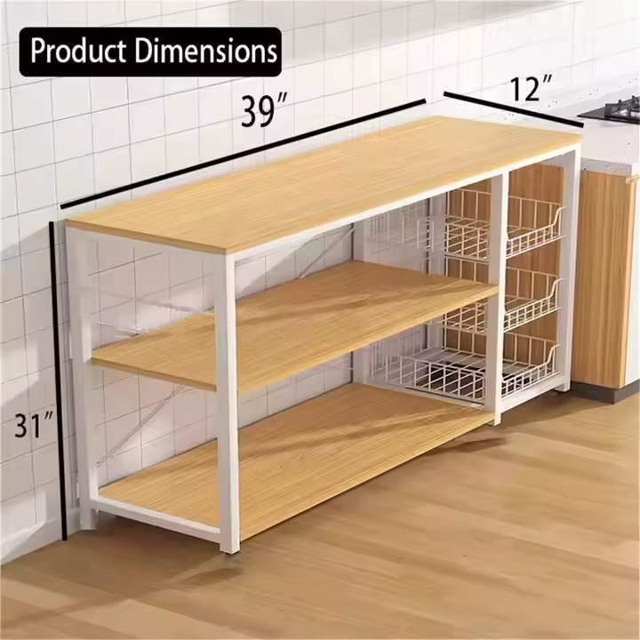 3-Tier Wood Metal Display Rack