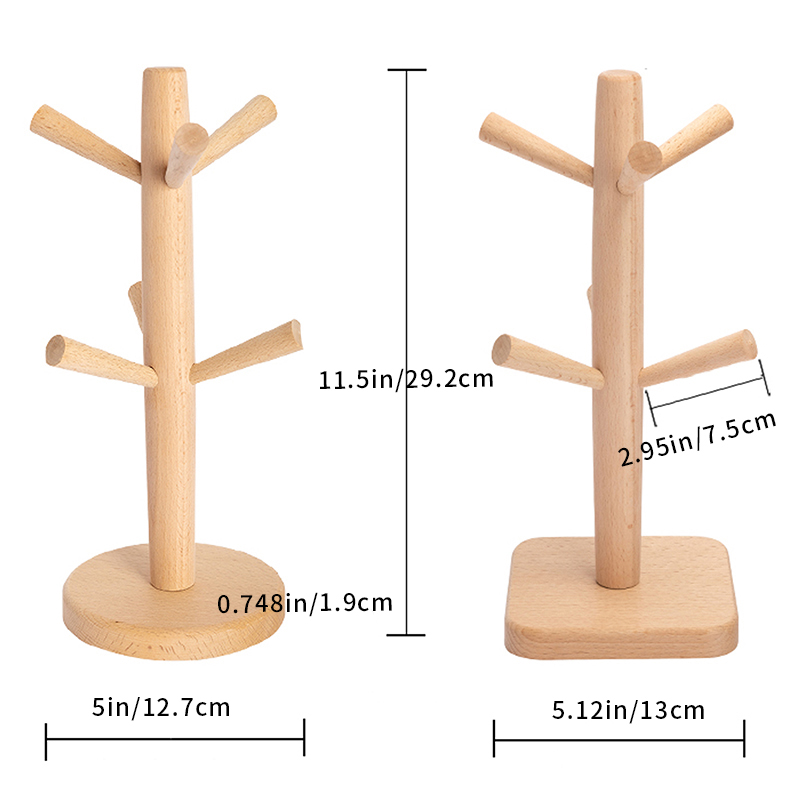 Solid Wood Tea Cup Holder