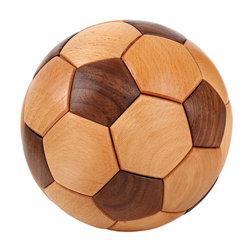 Carved Wooden Football Ornament